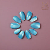 Artnailery · Azure Gleam | Everyday Elegance Collection (10 pcs Handmade Press-On Nails)
