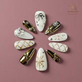 Artnailery · Frosted Étoile | Holiday Glam Limited · Seasonal Glam Selection (10 pcs Handmade Press-On Nails)