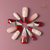 Artnailery · Scarlet Frost | Holiday Glam Limited (10 pcs Handmade Press-On Nails)