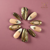 Artnailery · Golden Current | Artistry Collection · Seasonal Glam Selection (10 pcs Handmade Press-On Nails)