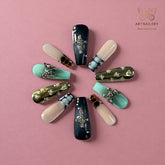 Artnailery · Celestial Alloy | Artistry Collection · Seasonal Glam Selection (10 pcs Handmade Press-On Nails)