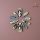 Artnailery · Silver Veil | Artistry Collection (10 pcs Handmade Press-On Nails)