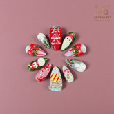 Artnailery · Candy Noel | Holiday Glam Limited (10 pcs Handmade Press-On Nails)