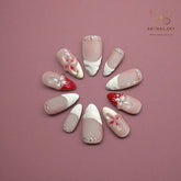 Artnailery · Scarlet Bloom | Everyday & Artistry Collection (10 pcs Handmade Press-On Nails)