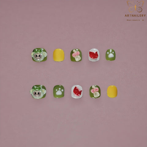Artnailery · Green Garden Pals | Kids Press-On Nails (10 pcs)