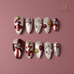 Artnailery · Gilded Cheer | Holiday Glam Limited (10 pcs Handmade Press-On Nails)