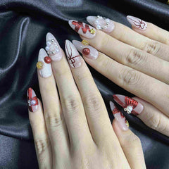 Artnailery · Gilded Cheer | Holiday Glam Limited (10 pcs Handmade Press-On Nails)