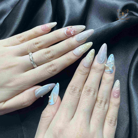 Artnailery · Celestial Bloom | Atelier Canvas (24 pcs Precision-Finish Press-On Nails)