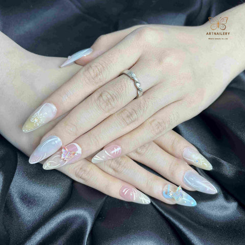 Artnailery · Celestial Bloom | Atelier Canvas (24 pcs Precision-Finish Press-On Nails)