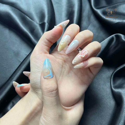 Artnailery · Celestial Bloom | Atelier Canvas (24 pcs Precision-Finish Press-On Nails)