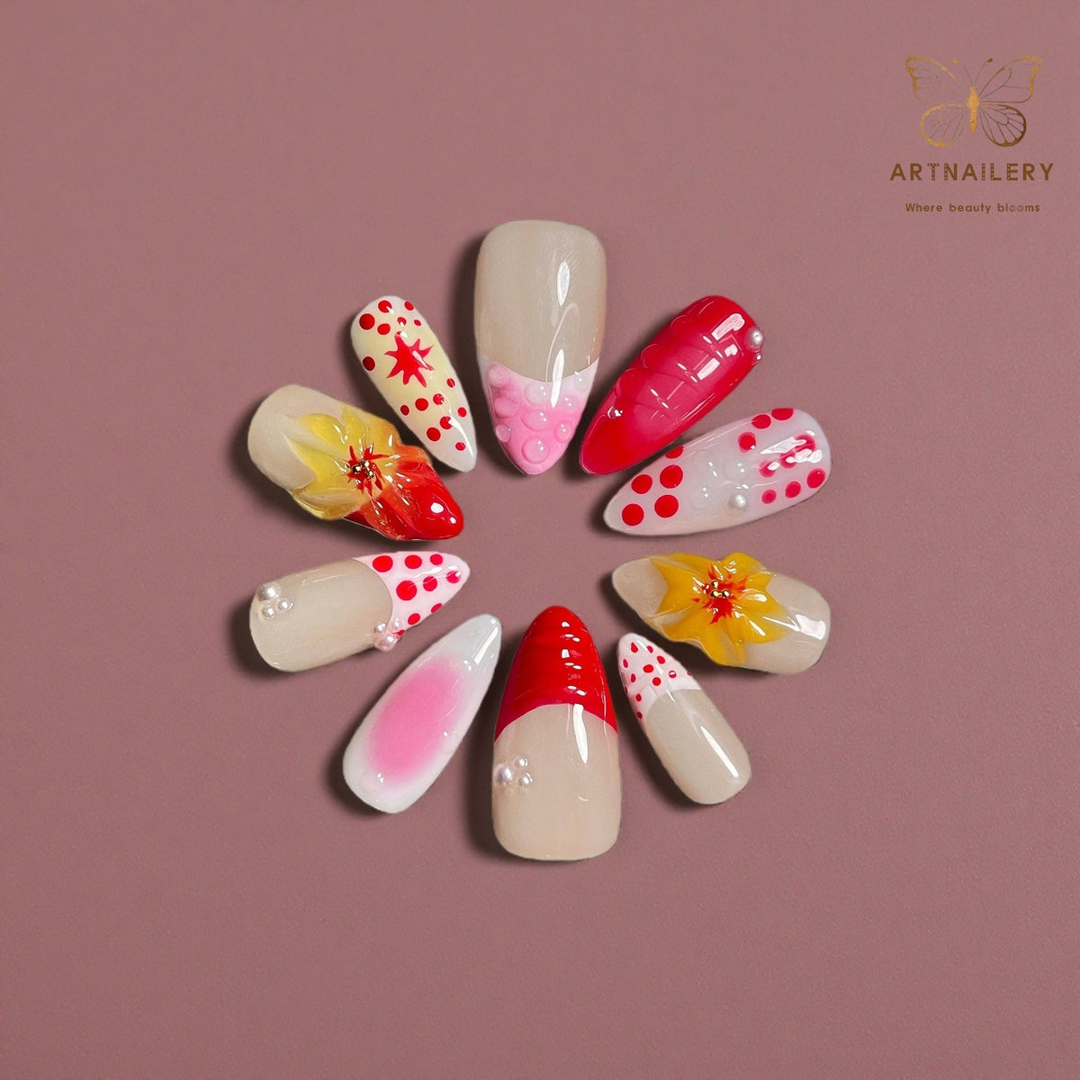 Artnailery · Pearl Sonata | Artistry Collection (10 pcs Handmade Press-On Nails)