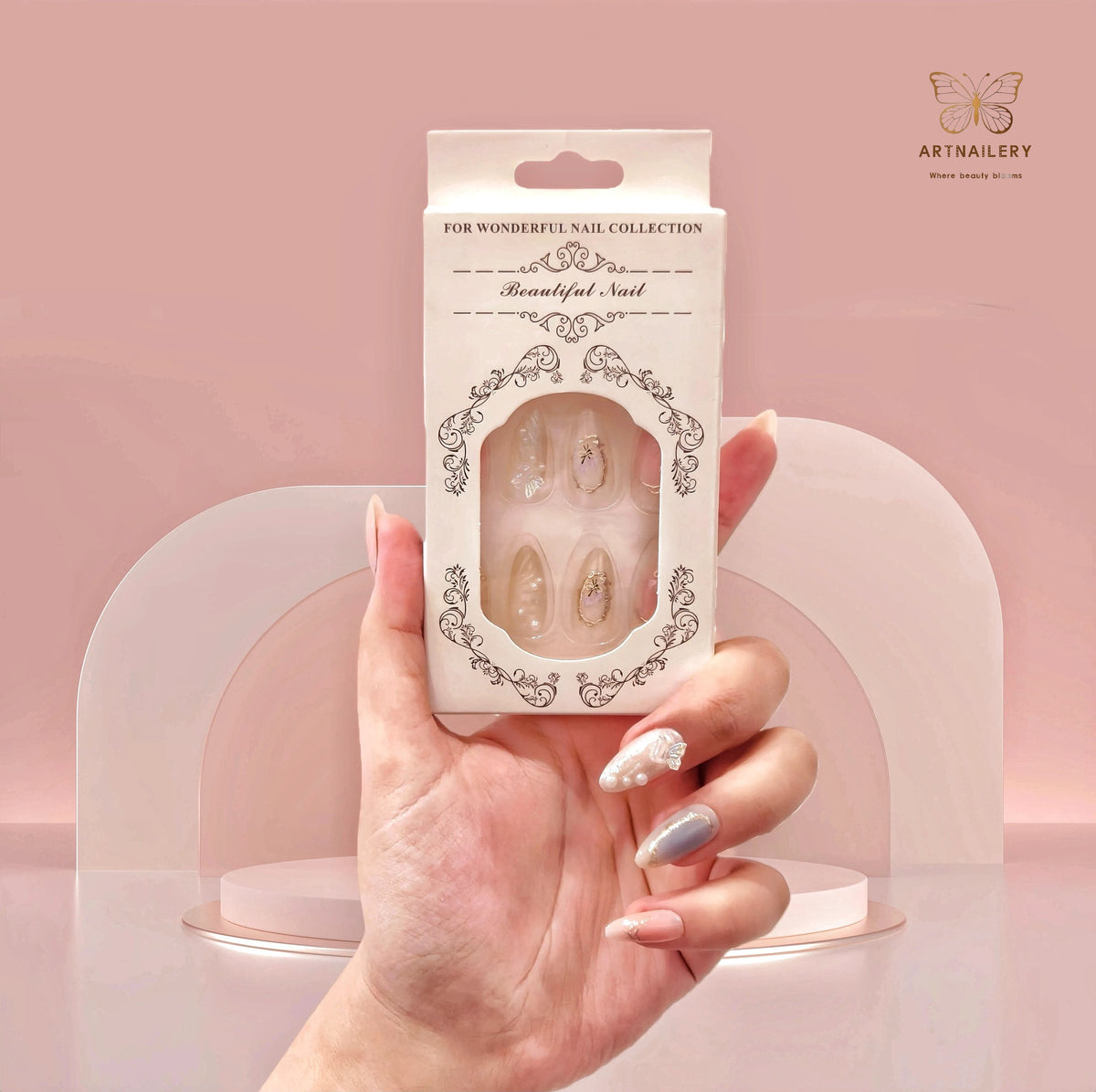 Artnailery · Aurora Veil | Atelier Canvas (24 pcs Precision-Finish Press-On Nails)