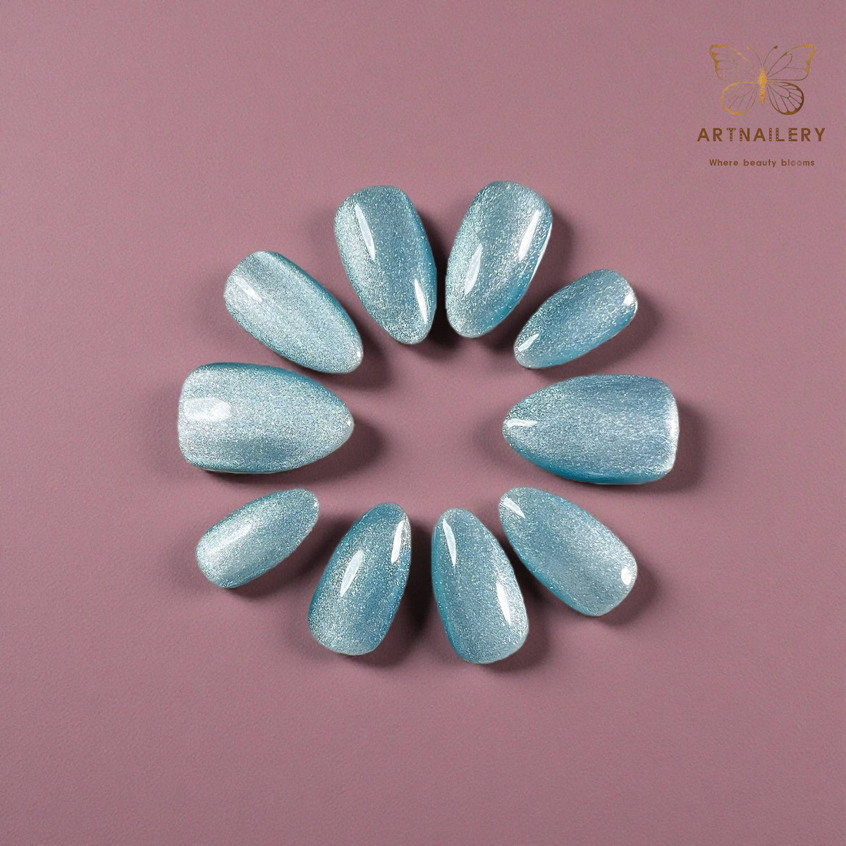 Artnailery · Moonlit Tide | Everyday & Seasonal Collection (10 pcs Handmade Press-On Nails)