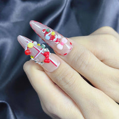 Artnailery · Frosted Merry | Holiday Glam Limited (10 pcs Handmade Press-On Nails)