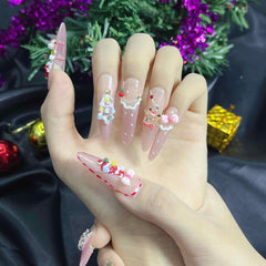 Artnailery · Frosted Merry | Holiday Glam Limited (10 pcs Handmade Press-On Nails)
