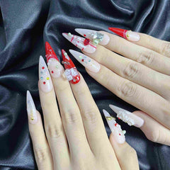 Artnailery · Crimson Giftlist | Holiday Glam Limited · Seasonal Glam Selection (10 pcs Handmade Press-On Nails)