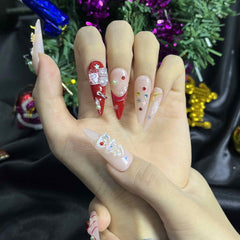 Artnailery · Crimson Giftlist | Holiday Glam Limited · Seasonal Glam Selection (10 pcs Handmade Press-On Nails)