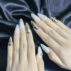 Artnailery · Frosted Étoile | Holiday Glam Limited · Seasonal Glam Selection (10 pcs Handmade Press-On Nails)