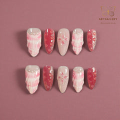 Artnailery · Rosé Sonata | Artistry Collection (10 pcs Handmade Press-On Nails