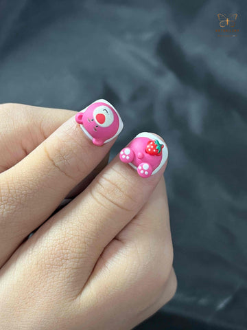 Artnailery · Pinky Bear Party | Kids Press-On Nails (10 pcs)