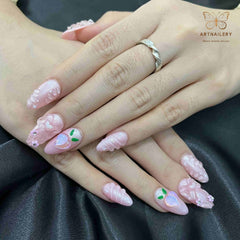 Artnailery · Peach Blush Bloom | Seasonal Glam Limited (10 pcs Handmade Press-On Nails)