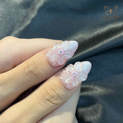 Artnailery · Peach Blush Bloom | Seasonal Glam Limited (10 pcs Handmade Press-On Nails)