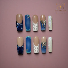 Artnailery · Blue Reverie | Artistry Collection (10 pcs Handmade Press-On Nails)