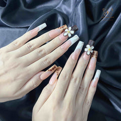 Artnailery · Cocoa Bloom | Artistry Collection · Seasonal Glam Selection (10 pcs Handmade Press-On Nails)