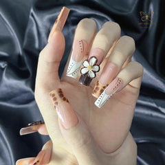 Artnailery · Cocoa Bloom | Artistry Collection · Seasonal Glam Selection (10 pcs Handmade Press-On Nails)