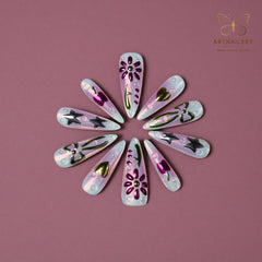Artnailery · Prism Petals | Artistry Collection · Seasonal Glam Limited (10 pcs Handmade Press-On Nails)