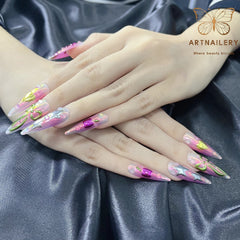Artnailery · Prism Petals | Artistry Collection · Seasonal Glam Limited (10 pcs Handmade Press-On Nails)