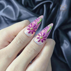 Artnailery · Prism Petals | Artistry Collection · Seasonal Glam Limited (10 pcs Handmade Press-On Nails)
