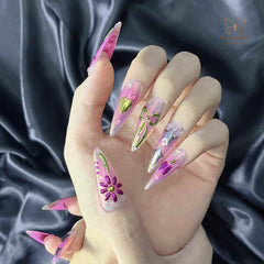 Artnailery · Prism Petals | Artistry Collection · Seasonal Glam Limited (10 pcs Handmade Press-On Nails)