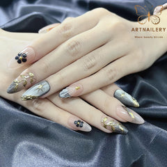 Artnailery · Noir Éclat | Artistry Collection · Everyday & Seasonal Glam Selection (10 pcs Handmade Press-On Nails)
