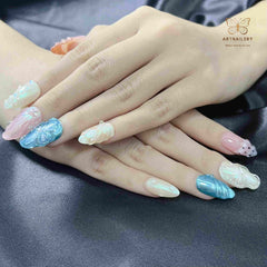 Artnailery · Pearl Tides | Seasonal Glam Selection · Artistry Collection (10 pcs Handmade Press-On Nails)