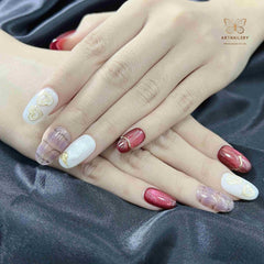 Artnailery · Crimson Muse | Everyday Elegance · Seasonal Glam Selection (10 pcs Handmade Press-On Nails)