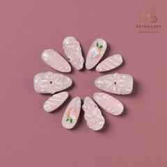 Artnailery · Peach Blush Bloom | Seasonal Glam Limited (10 pcs Handmade Press-On Nails)