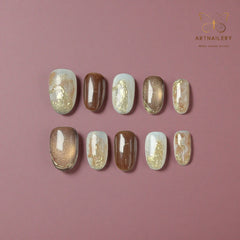 Artnailery · Amber Haze | Everyday Elegance · Artistry Selection (10 pcs Handmade Press-On Nails)