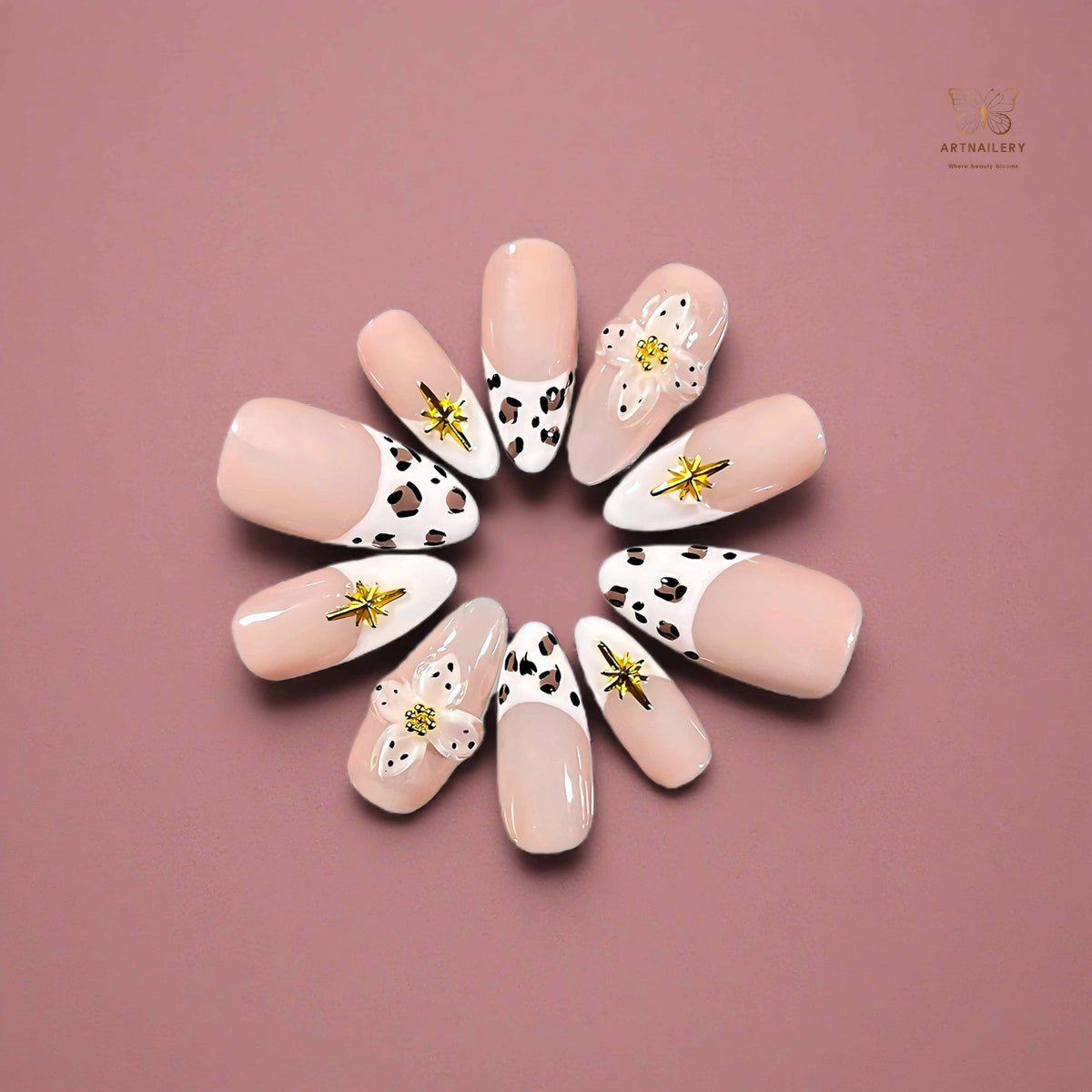 Artnailery · Starry Bloom | Artistry Collection (10 pcs Handmade Press-On Nails)