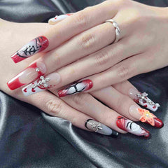 Artnailery · Scarlet Muse | Artistry Collection · Holiday Glam Selection (10 pcs Handmade Press-On Nails