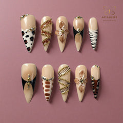 Artnailery · Wild Muse | Artistry Collection · Seasonal Glam Selection (10 pcs Handmade Press-On Nails)