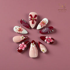 Artnailery · Rosy Bloom | Seasonal Glam Limited · Artistry Selection (10 pcs Handmade Press-On Nails