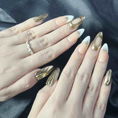 Artnailery · Golden Current | Artistry Collection · Seasonal Glam Selection (10 pcs Handmade Press-On Nails)