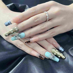 Artnailery · Celestial Alloy | Artistry Collection · Seasonal Glam Selection (10 pcs Handmade Press-On Nails)