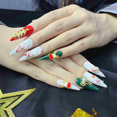 Artnailery · Frosted Whisper | Holiday Glam Limited Collection (10 pcs Handmade Press-On Nails)