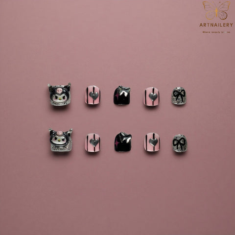 Artnailery · Midnight Kuromi Spark | Kids Press-On Nails (10 pcs)
