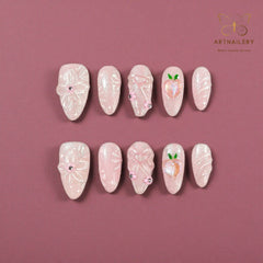 Artnailery · Peach Blush Bloom | Seasonal Glam Limited (10 pcs Handmade Press-On Nails)