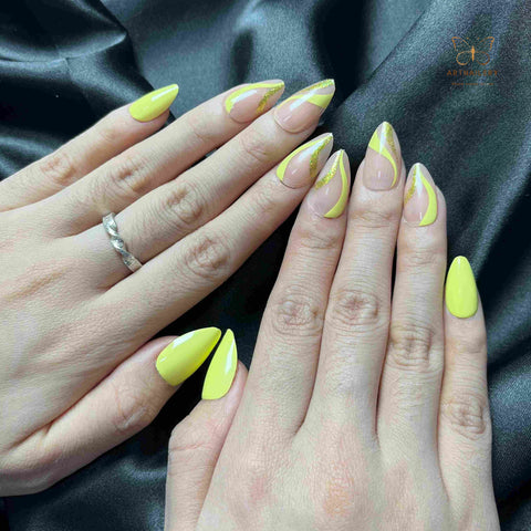 Artnailery · Lime Radiance | Atelier Canvas (30 pcs Precision-Finish Press-On Nails)