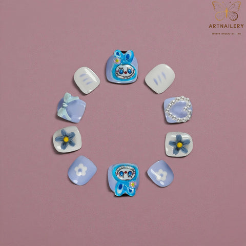 Artnailery · Sky Bunny Bloom | Kids Press-On Nails (10 pcs)