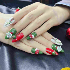 Artnailery · Frosted Noel | Holiday Glam Limited (10 pcs Handmade Press-On Nails)